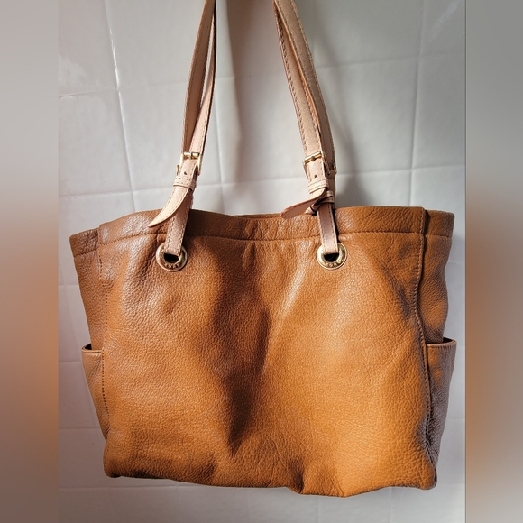 Michael Kors Brown Leather Tote Bag - Picture 2 of 16